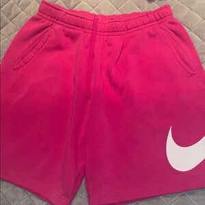 Nike Hot Pink Shorts with White Swoosh